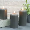 New Home Abgerundete Led-Kerzen Aus Echtwachs 3Er-Set Grau Best