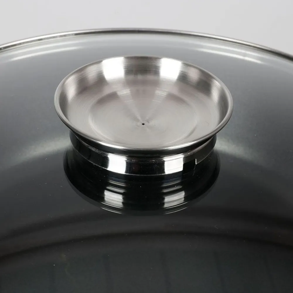 TP Aluguss-Servierpfanne Mit Glasdeckel Und Aromaknopf 32Cm