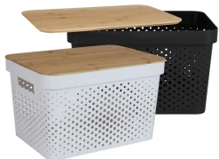TP Aufbewahrungsbox Mit Bambus-Deckel 17L New