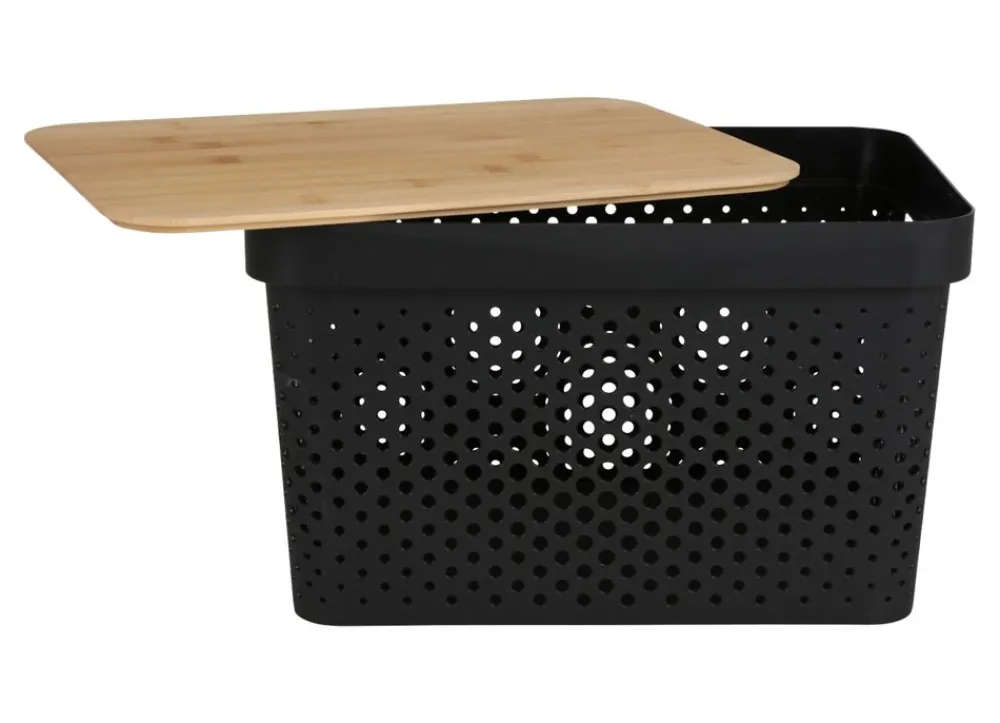 TP Aufbewahrungsbox Mit Bambus-Deckel 17L New