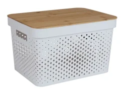 TP Aufbewahrungsbox Mit Bambus-Deckel 17L New