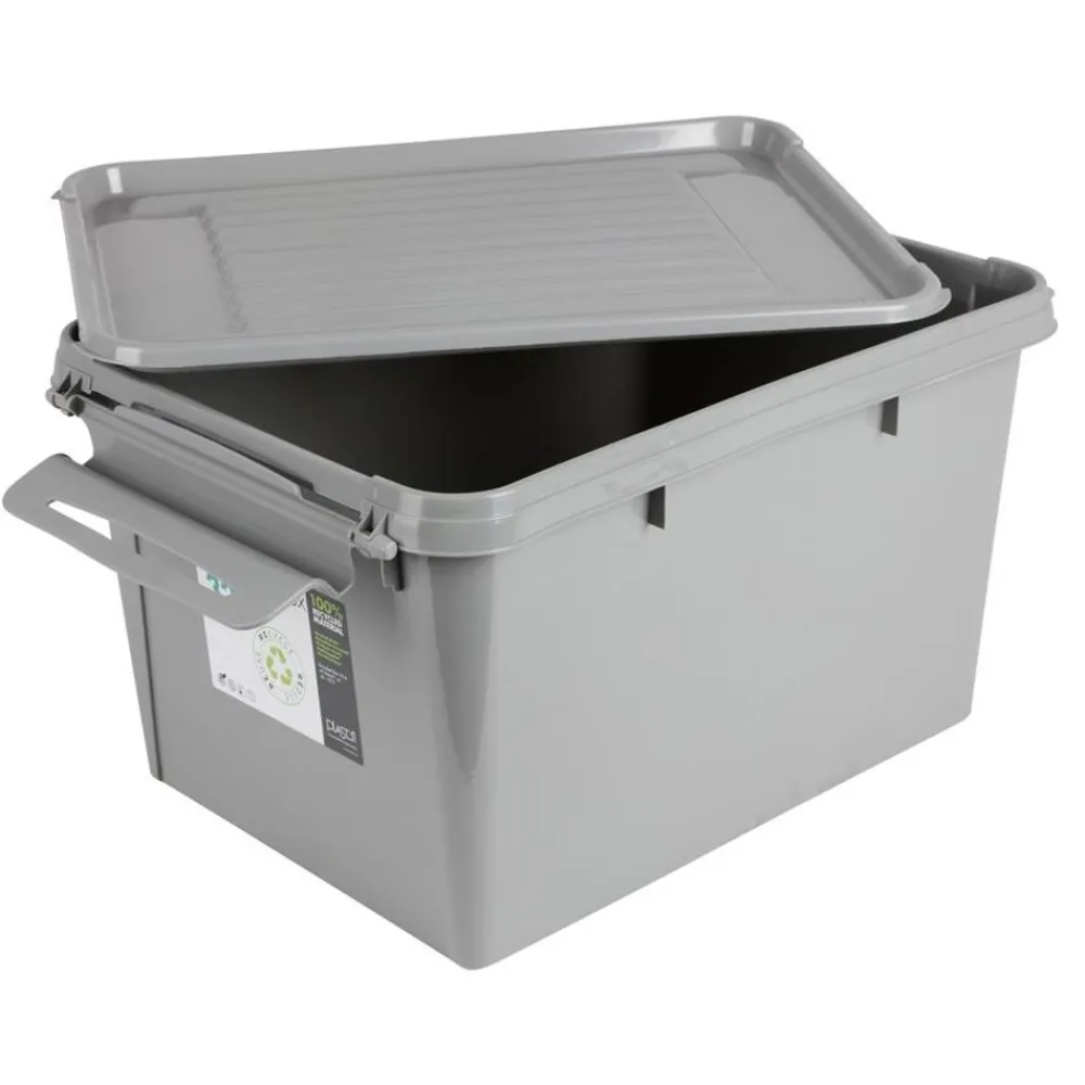 Plast 1 Aufbewahrungsbox Recycled Mit Deckel 32L Grau Hot