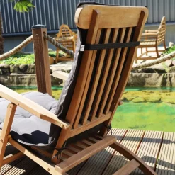 Joy Company Auflage Teak Deckchair Braun-Anthrazit Outlet