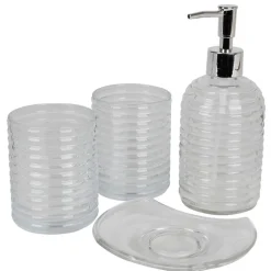 TP Badezimmer-Set Aus Glas 4-Teilig New