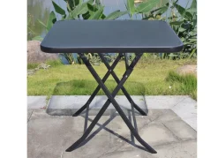 Sunny Moments Balkon-Klapptisch Mit Glasplatte 70X70X70Cm Schwarz