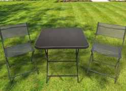 Sunny Moments Balkon-Klapptisch Mit Glasplatte 70X70X70Cm Schwarz