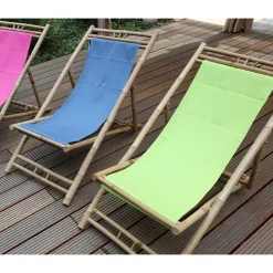 Pseudohersteller Bamboo Relax-Liegestuhl Rauchblau Hot