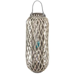 TP Bambuslaterne Mit Glaswindlicht 33X90Cm