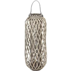 TP Bambuslaterne Mit Glaswindlicht 33X90Cm