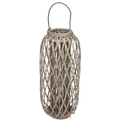 TP Bambuslaterne Mit Glaswindlicht 29X70Cm Best