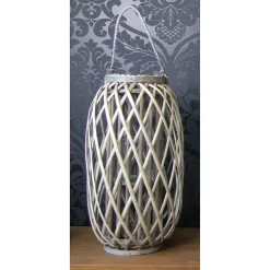 TP Bambuslaterne Mit Glaswindlicht 23X50Cm Best