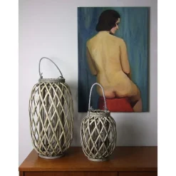 TP Bambuslaterne Mit Glaswindlicht 20X30Cm Outlet