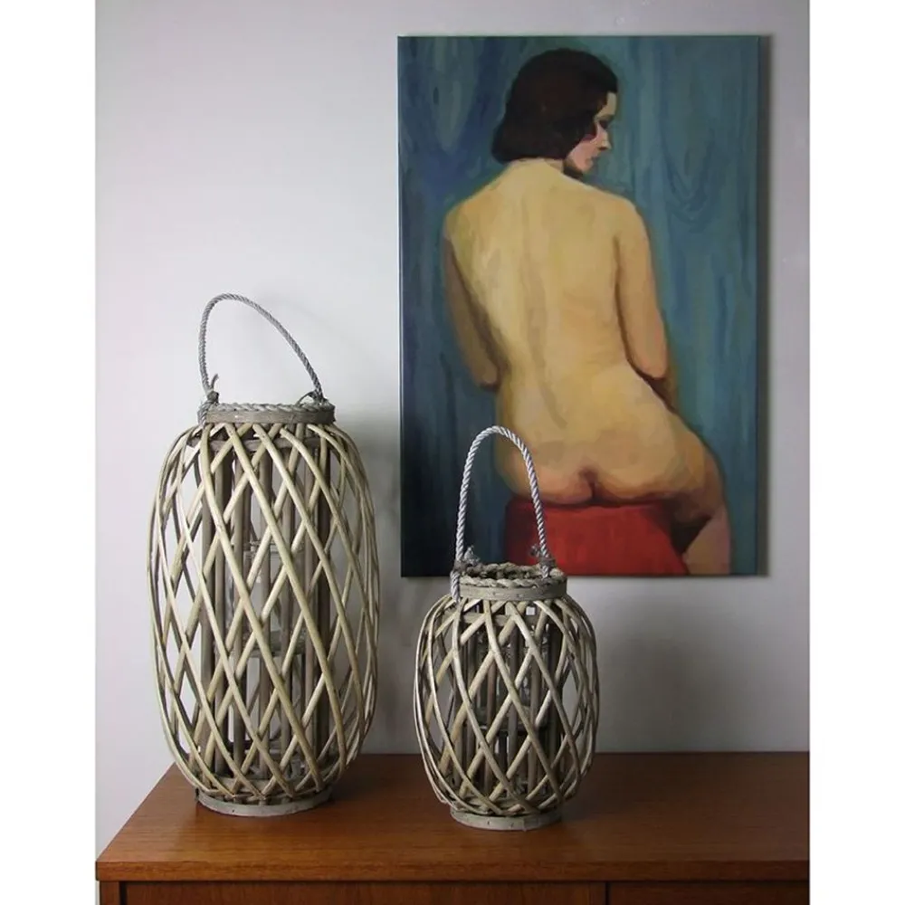 TP Bambuslaterne Mit Glaswindlicht 20X30Cm Outlet