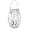 New Home Bambuslaterne Mit Glaswindlicht 23X30Cm White-Washed New