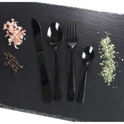 TP Besteck Aus Edelstahl 16-Teiliges Set Schwarz Outlet