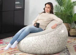 Bestway #75052 Aufblasbarer Sessel Inflate-A-Chair Grau Mit Print Discount
