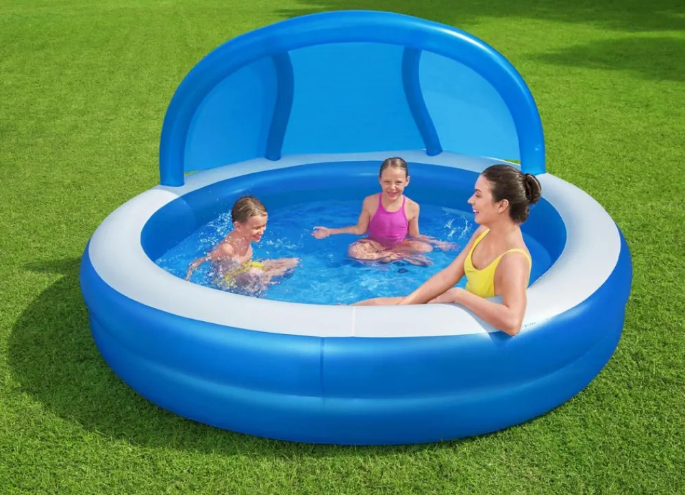 Bestway #54337 Family Pool Summer Days Mit Sonnenschutzdach 241X140Cm Clearance