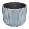 Prosperplast Blumentopf Milly Bauchig Rillendesign Mit Einsatz 39Cm Steingrau Clearance