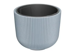 Prosperplast Blumentopf Milly Bauchig Rillendesign Mit Einsatz 39Cm Steingrau Clearance