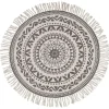 Home Collection Boho-Teppich Mit Fransen 90Cm Natur/Grau Outlet
