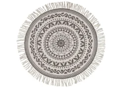 Home Collection Boho-Teppich Mit Fransen 90Cm Natur/Grau Outlet