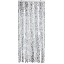 New Home Chenille-Flauschvorhang 90X200Cm Grau/Weis New