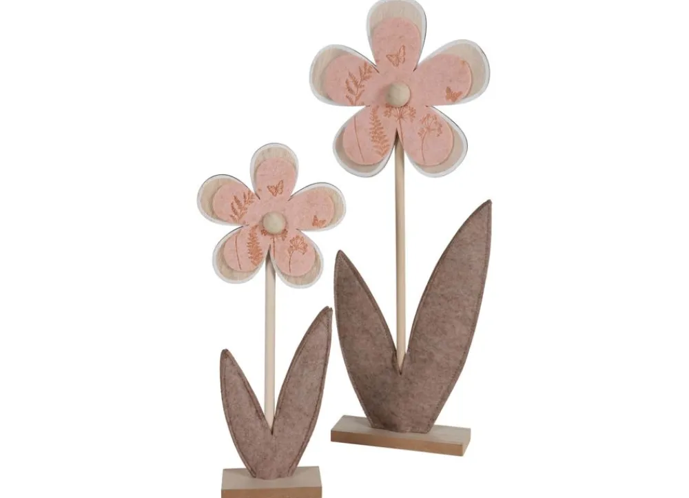 New Home Deko-Blume Aus Filz Und Holz 2Er-Set Outlet