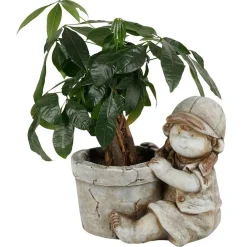 TP Dekofigur Kind Mit Blumentopf 30X26Cm Grau Sale