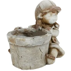 TP Dekofigur Kind Mit Blumentopf 30X26Cm Grau Sale