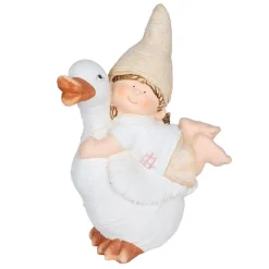 Pseudohersteller Dekofigur Madchen Mit Gans 32X51X20Cm Clearance