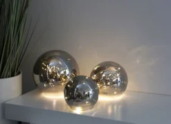 New Home Deko-Glaskugel Mit 8 Leds Und Timer 10Cm Warmweis Best