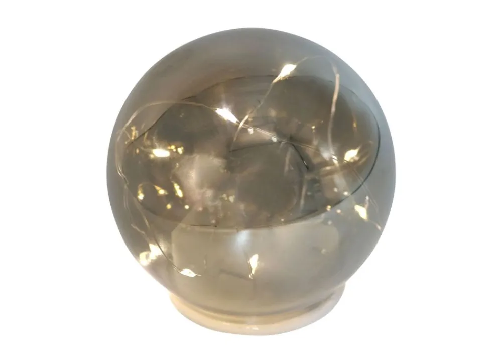New Home Deko-Glaskugel Mit 8 Leds Und Timer 10Cm Warmweis Best