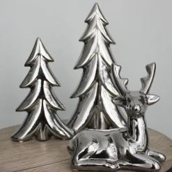 New Home Deko-Hirsch 17X17X8Cm Hochglanzend Silber Sale