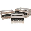 New Home Deko-Holzboxen-Set Mit Metall 3-Teilig Hot