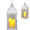 New Home Deko-Laterne Mit 3 Led-Kerzen Und Timerfunktion Weis Discount