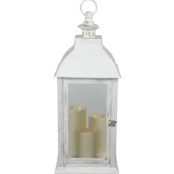 New Home Deko-Laterne Mit 3 Led-Kerzen Und Timerfunktion Weis Discount