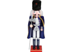 New Home Christmas Deko-Nussknacker Mit Samtumhang 38Cm Royalblau New