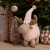 New Home Christmas Deko-Rentier Mit Zipfelmutze 29X24X42Cm Rosa/Beige New