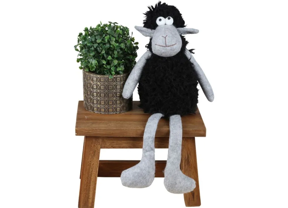 New Home Deko-Schaf Kantenhocker 40Cm Grau/Schwarz