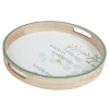 New Home Dekotablett Blumenprint Aus Holz 35Cm Clearance