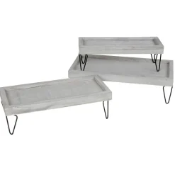 TP Dekotablett-Set Mit Metallfusen Hellgrau 3-Teilig Outlet