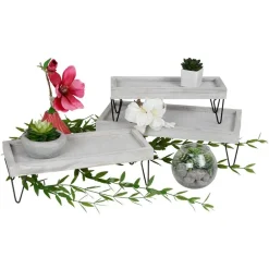 TP Dekotablett-Set Mit Metallfusen Hellgrau 3-Teilig Outlet