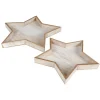 New Home Christmas Dekotablett-Set Stern 2-Teilig Aus Holz Natur Im Used-Look Clearance