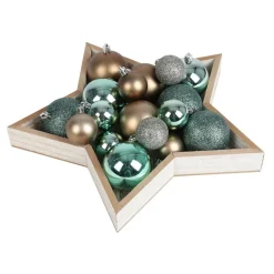New Home Christmas Dekotablett-Set Stern 2-Teilig Aus Holz Natur Im Used-Look Clearance