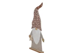 New Home Christmas Deko-Wichtel Aus Holz Mit Pailletten-Zipfelmutze 84Cm Zartrosa Discount