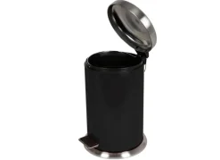 TP Edelstahl-Treteimer 12L Schwarz New