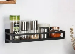 New Home Edelstahl-Wandregal 40Cm Schwarz Hot
