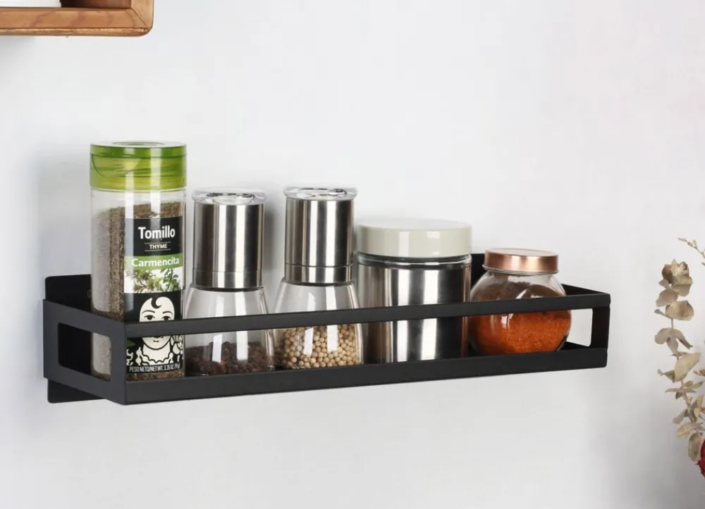 New Home Edelstahl-Wandregal 40Cm Schwarz Hot