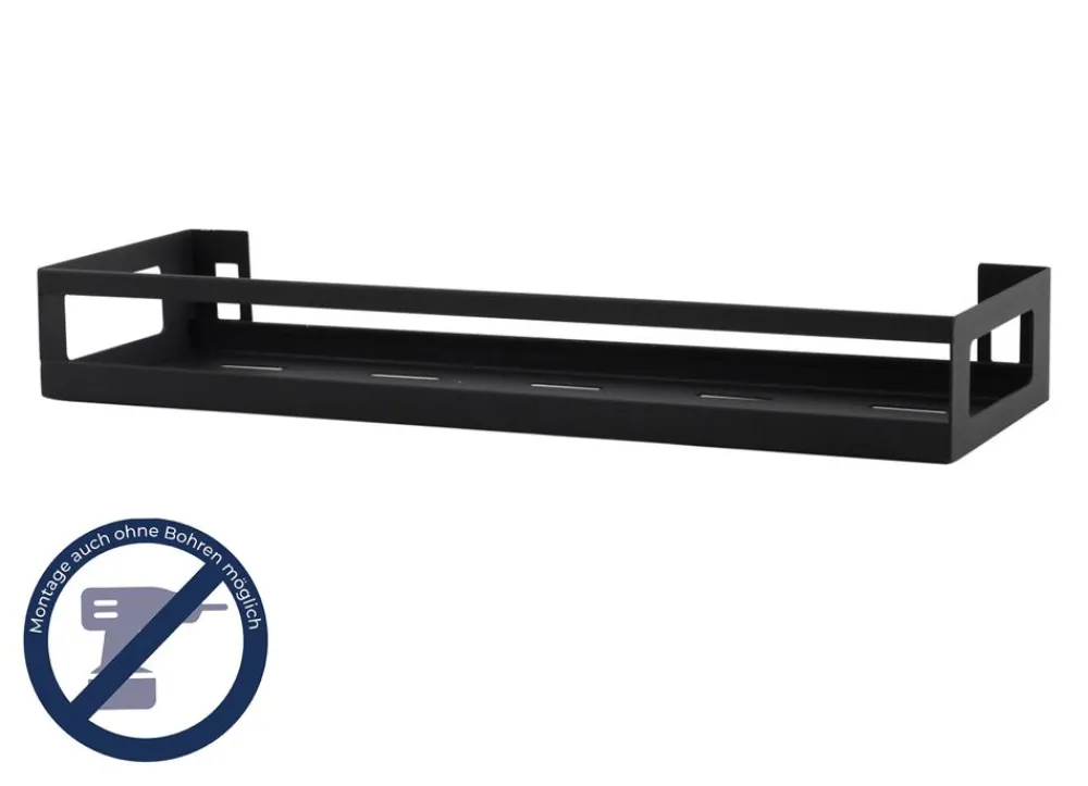 New Home Edelstahl-Wandregal 40Cm Schwarz Hot