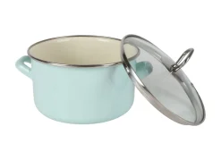 Krüger Emaille-Fleischtopf Mit Glasdeckel 16Cm Mint Outlet